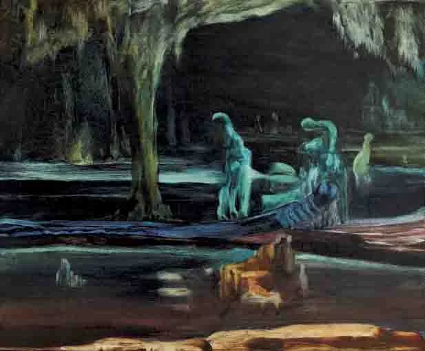 THE GROTTO by Daniel O'Neill, oil on board, offered Nov 2003