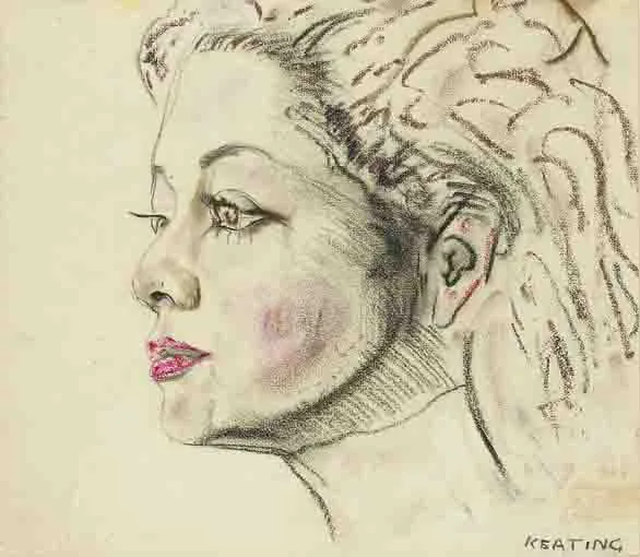 MOVITA by Seán Keating, charcoal and pastel, sold Nov 2003