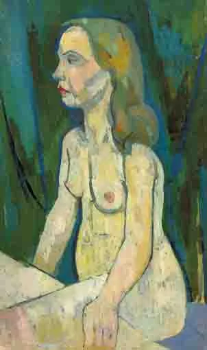 SEATED NUDE by Stella Steyn, oil on canvas, offered Nov 2003