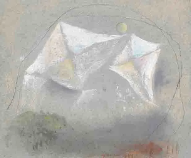 KITE SERIES 33 by David Clarke, pastel on tinted paper, offered Nov 2003