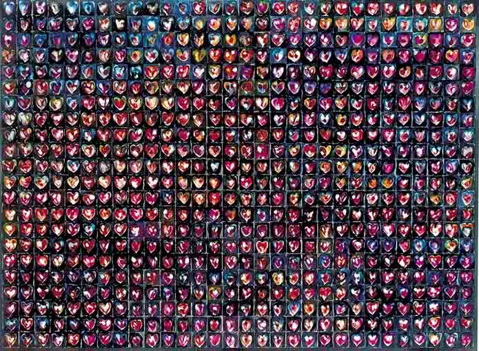 HEARTS by Charles Harper, watercolour with pen and ink, sold Nov 2003