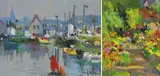 Liam Treacy, BOATS AT HARBOUR and A GARDEN PATH (A PAIR)