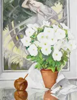 Rosaleen Brigid Ganly, WHITE PETUNIAS AND PICTURE