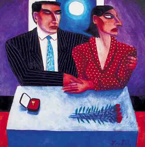 THE PROPOSAL by Graham Knuttel, oil on canvas, sold Nov 2003
