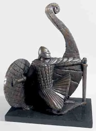 VIKING by Niall O'Neill, bronze sculpture on a black marble base, sold Nov 2003