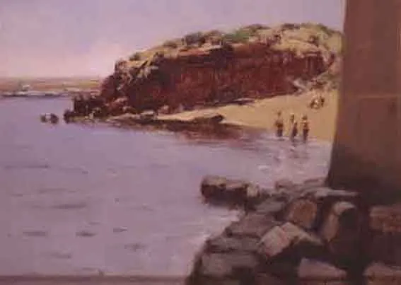 BATHERS by James English, oil on canvas, sold Feb 2002