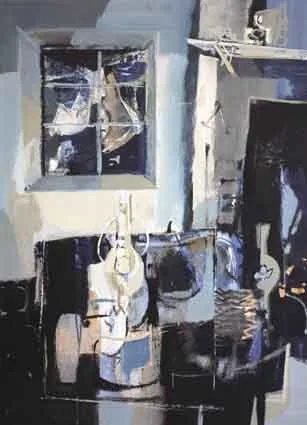 George Campbell, COTTAGE INTERIOR, oil on board