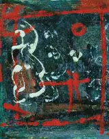 Camille Souter, ABSTRACT WITH RED AND WHITE MARKINGS