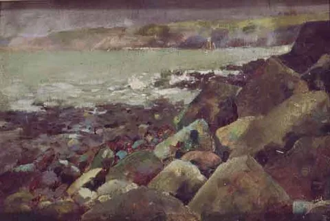 Samuel C. Taylor, COASTAL LANDSCAPE, oil on board