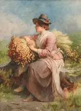 Samuel McCloy, SEATED WOMAN WITH SHEAF OF WHEAT