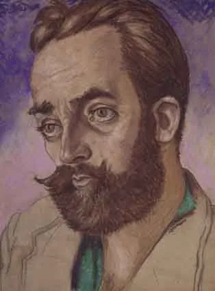 ABRAHAM CAPLIN by Harry Kernoff, charcoal and coloured chalks on buff paper, offered Feb 2002