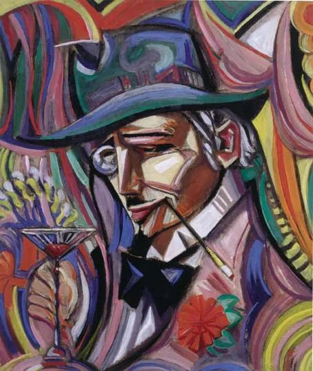 Harry Kernoff, BON VIVEUR, gouache with charcoal underdrawing on board