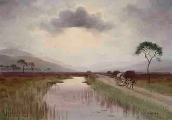 THE LAST LOAD by Joseph William Carey, watercolour heightened with white, sold Feb 2002