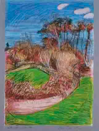 LATE WINTER, OWER (COUNTY GALWAY) by Brian Bourke, mixed media on paper, sold Feb 2002