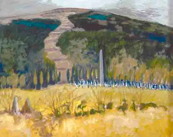 GLENDALOUGH by Arthur Armstrong, oil on board, offered Nov 2001