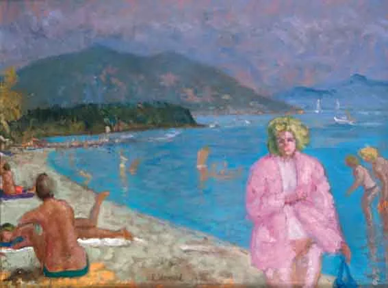 DASSIA, CORFU by Patrick Leonard, oil on board, sold Oct 2001