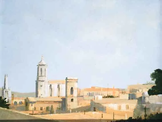 TUSCAN ROOFTOPS by Martin Mooney, oil on board, sold Oct 2001