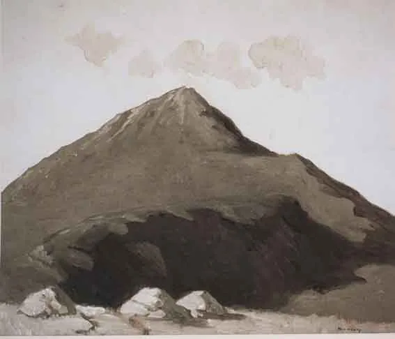 SUGAR LOAF, COUNTY WICKLOW by Paul Henry, oil on board, offered Oct 2001