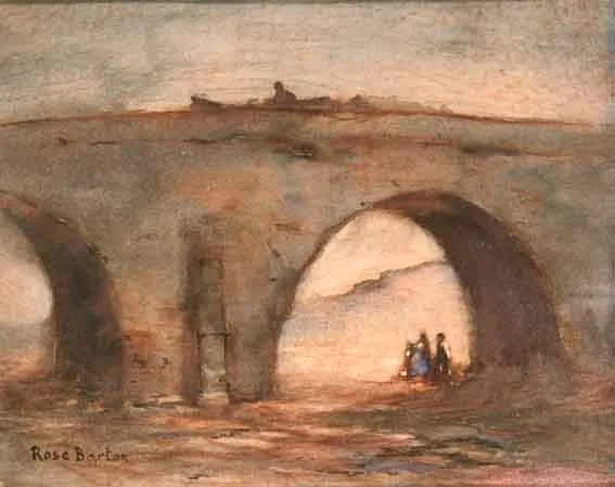 THE OLD STONE BRIDGE by Rose Maynard Barton, watercolour, offered Oct 2001