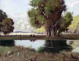 Charles McAuley, TRANQUILITY (CATTLE BY THE LAKE, CUSHENDALL, COUNTY ANTRIM)