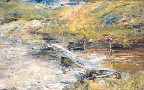 Jack Butler Yeats, THE FORD, oil on panel