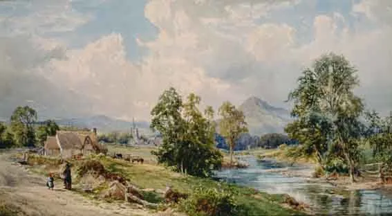RIVER EASK, COUNTY DONEGAL by John Faulkner, pencil and watercolour with bodycolour, offered Oct 2001
