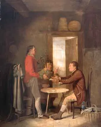 Robert Lucius West, A DISPUTE OVER CARDS, oil on panel