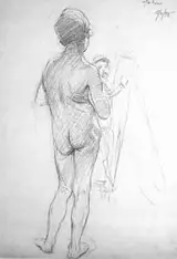 Walter Osborne, THE ARTIST SKETCHING A FEMALE NUDE