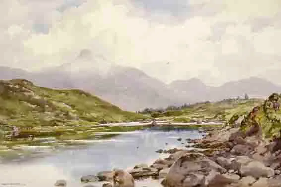 BALLINAHINCH RIVER by Frank Egginton, watercolour, sold Oct 2001