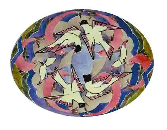 SEAGULLS AND DOLPHINS by Mary Swanzy, watercolour, sold Oct 2001