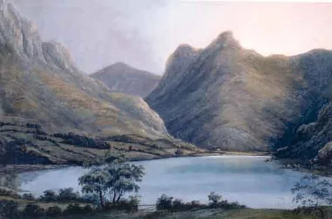 Thomas Walmsley, BUTTERMERE AND FLEETWITH PIKE and GRANGE IN BORROWDALE (A PAIR), watercolour and bodycolour