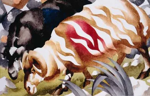 COLOUR BEARERS by Terence Gayer, watercolour, sold Oct 2001