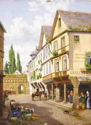 John Mulcaster Carrick, AT DINAN, BRITTANY, oil on paper laid on board
