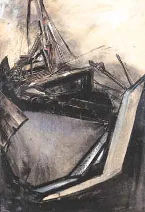 BOAT STUDY by Jonathan Wade, oil on canvas, sold Jun 2001