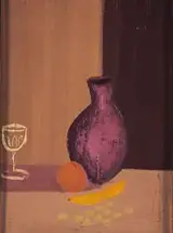 Arthur Armstrong, STILL LIFE - VASE, GLASS AND FRUIT