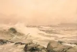 Helen O'Hara, WAVES BREAKING, WITH A VIEW OF CLIFFS IN DISTANE