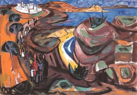 Norah McGuinness, SUNDAY AFTERNOON IN THE ALGARVE 1961, oil on canvas