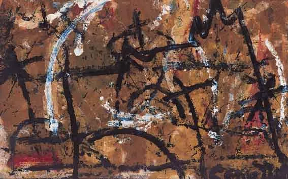 MILANO 1955 by Camille Souter, oil on paper, offered Jun 2001