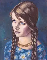 Harry Kernoff, PORTRAIT OF A YOUNG GIRL WITH PLAITS