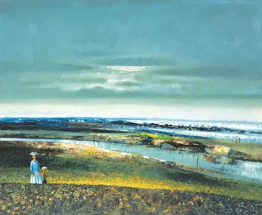 LANDSCAPE, TYRELLA by Daniel O'Neill, oil on canvas, offered Jun 2001