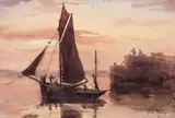Joseph Poole Addey, SAILING OFF THE COAST OF HAULBOWLINE ISLAND (CORK HARBOUR) and THE QUAY AT KINGSTOWN (A PAIR)