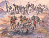 May Guinness, CROWD OF FIGURES IN LANDSCAPE
