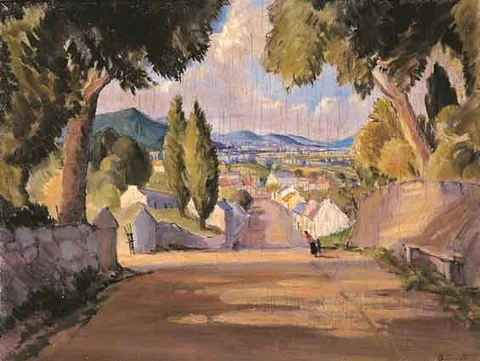 George Gault, VILLAGE, COUNTY WICKLOW, oil on panel