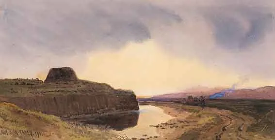 CONNEMARA LANDSCAPE by Joseph William Carey, watercolour, offered Jun 2001