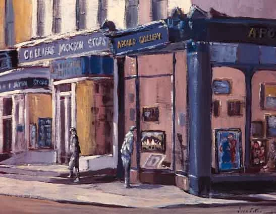 THE APOLLO GALLERY, DAWSON STREET, DUBLIN by Ivan Sutton, oil on canvas board, sold Jun 2001