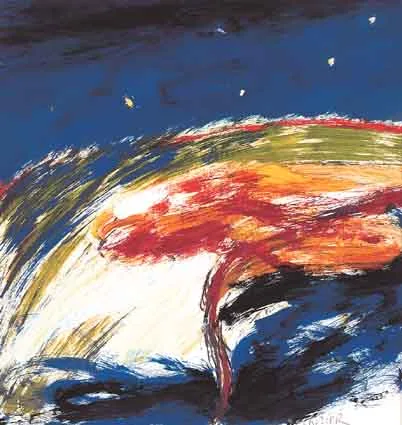 TREE WITH STARS by William Crozier, oil on paper, sold Jun 2001