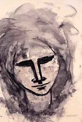 Leslie Mary MacWeeney, GIRL IN LOVE II, charcoal drawing