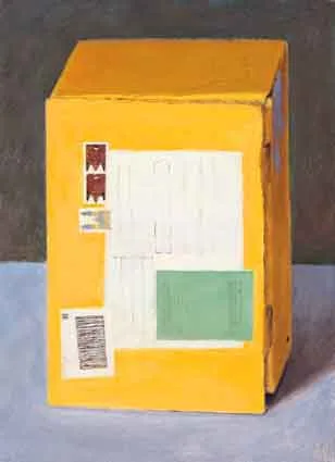 Joe Dunne, PACKET BOX I, egg tempera on canvas