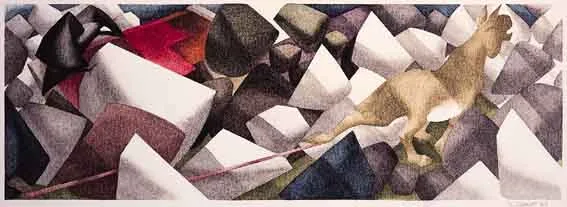 SHOWER by Terence Gayer, watercolour, sold Jun 2001