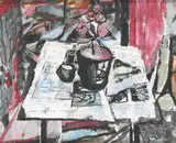 Tony O'Malley, TABLE TOP STILL LIFE WITH HOUSE PLANT